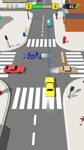 Captura de Pick Me Up 3D: vista del mapa con rutas de entrega